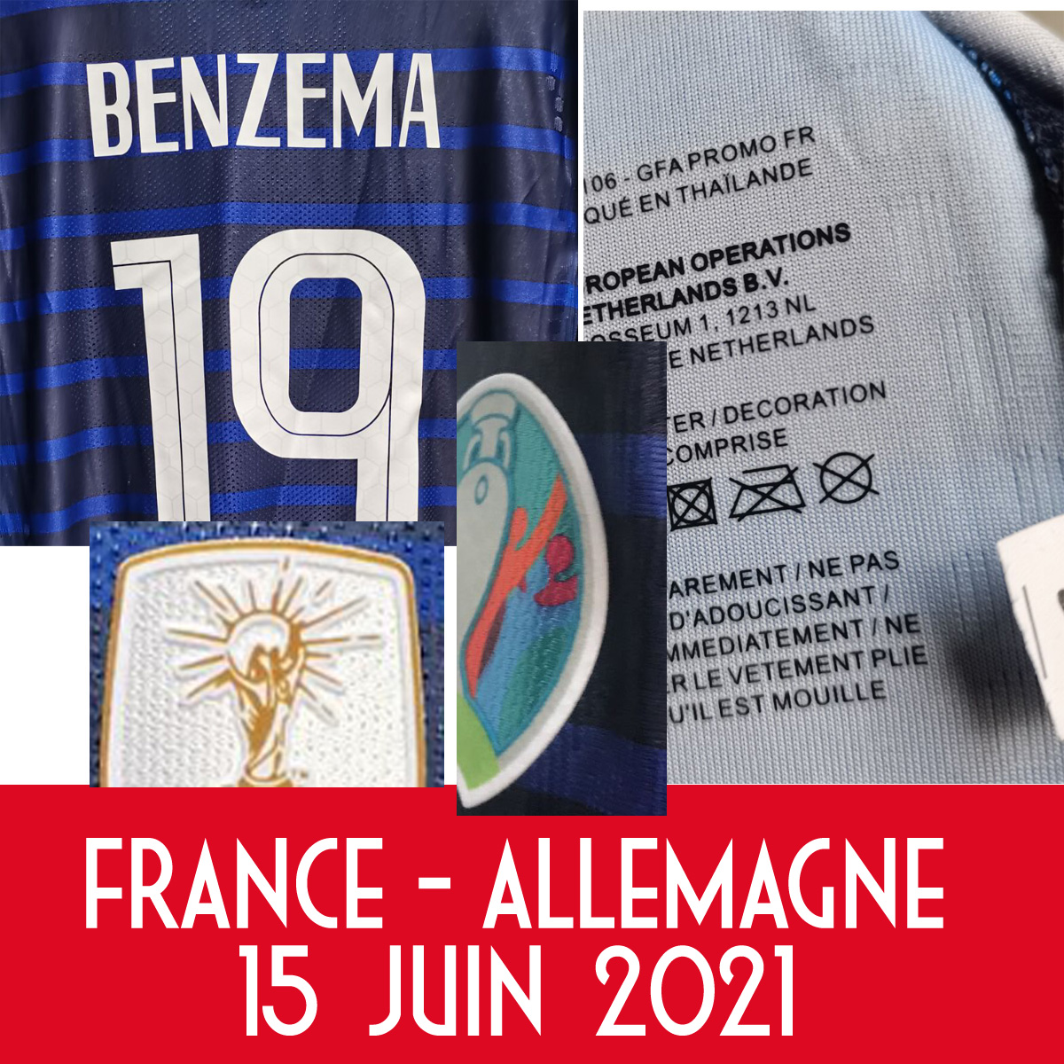 Home Textile 2021 Match Worn Playe issue Mbappe maillot vs Allemagne Benzema Griezmann Pogba Kante Giroud With Game MatchDetails Soccer patch Badge
Home Textile 2021 Match Worn Playe issue Mbappe maillot vs Allemagne Benzema Griezmann Pogba Kante Giroud With Game MatchDetails Soccer patch Badge