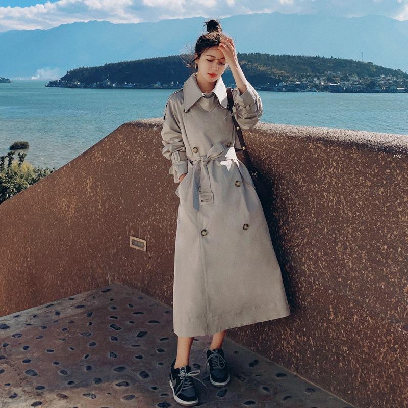 Women' Trench Coats Windbreaker Jacket Spring And Autumn Design British Retro Long Knee Loose Fashion Temperament Leisure Office Real Po, Picture color
Women' Trench Coats Windbreaker Jacket Spring And Autumn Design British Retro Long Knee Loose Fashion Temperament Leisure Office Real Po, Picture color