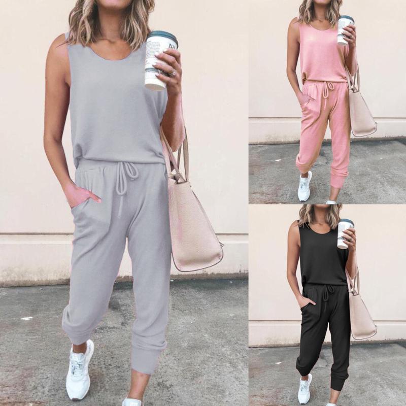 Women' Jumpsuits & Rompers Summer 2 Peice Set Women Elegant Pants Casual Outfits Jogger Two Piece Korean Sports Suit Sleeveless Cotton Trac, Black
Women' Jumpsuits & Rompers Summer 2 Peice Set Women Elegant Pants Casual Outfits Jogger Two Piece Korean Sports Suit Sleeveless Cotton Trac, Black