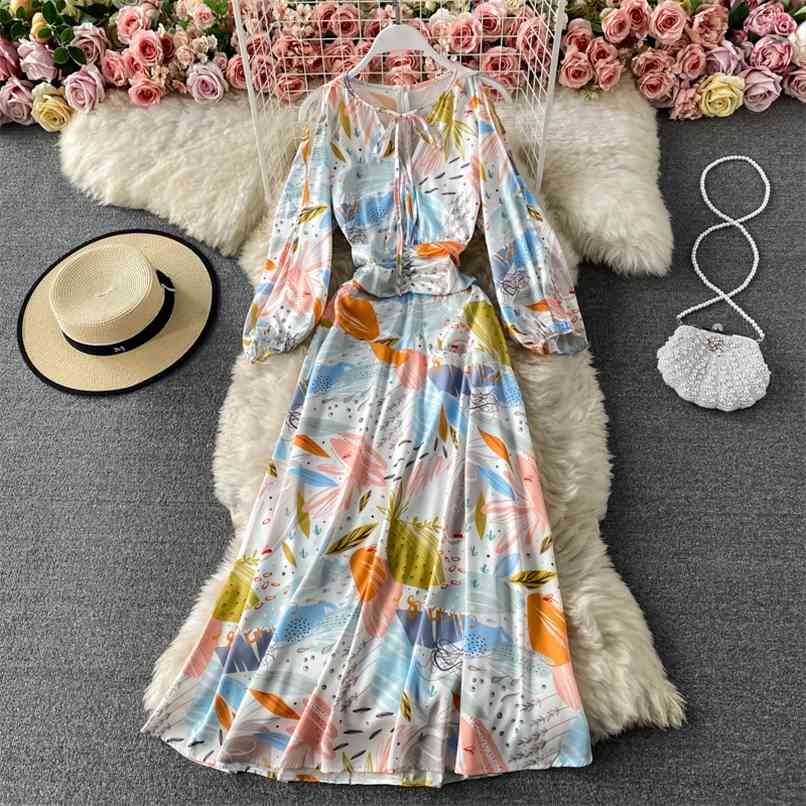 Printed Beach Dress Women's Summer Round Neck Lace Up Strapless Hollow Half Sleeve Chiffon Seaside Holiday 210602, Picture color
Printed Beach Dress Women's Summer Round Neck Lace Up Strapless Hollow Half Sleeve Chiffon Seaside Holiday 210602, Picture color