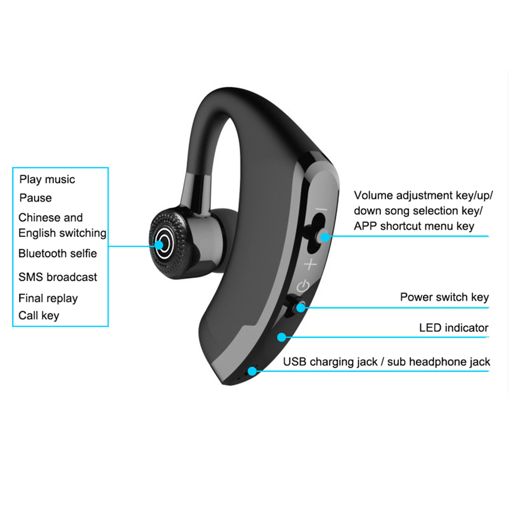 Wireless Bluetooth V9 headset Universal Business Noise Reduction headset with microphone headphones