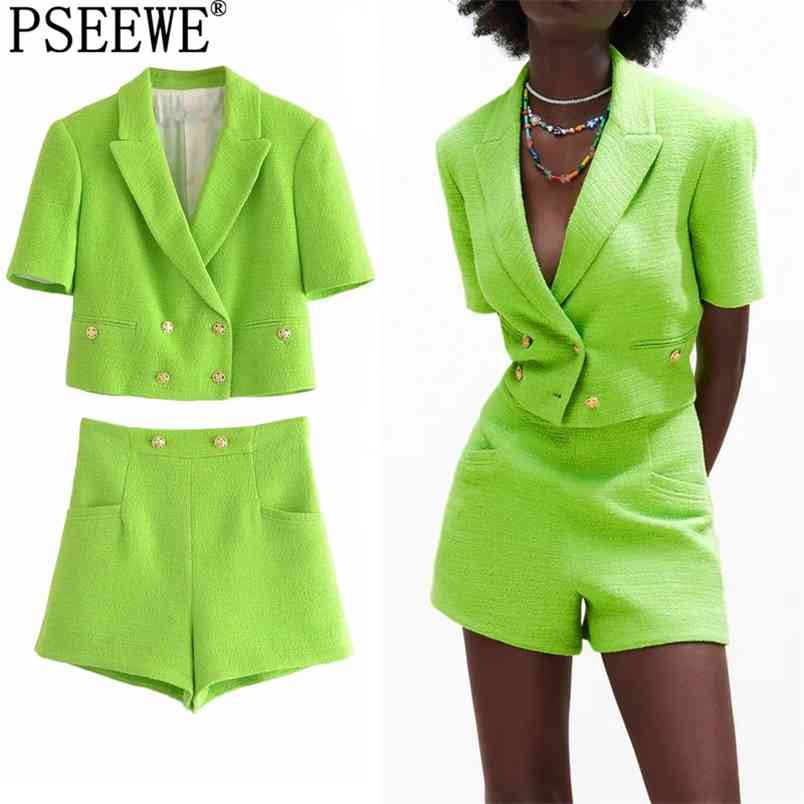 Two Piece Set Women s Green Cropped Blazer Jacket With Shorts Suit High Waist Summer Elegant Woman 210519, Skort
Two Piece Set Women s Green Cropped Blazer Jacket With Shorts Suit High Waist Summer Elegant Woman 210519, Skort