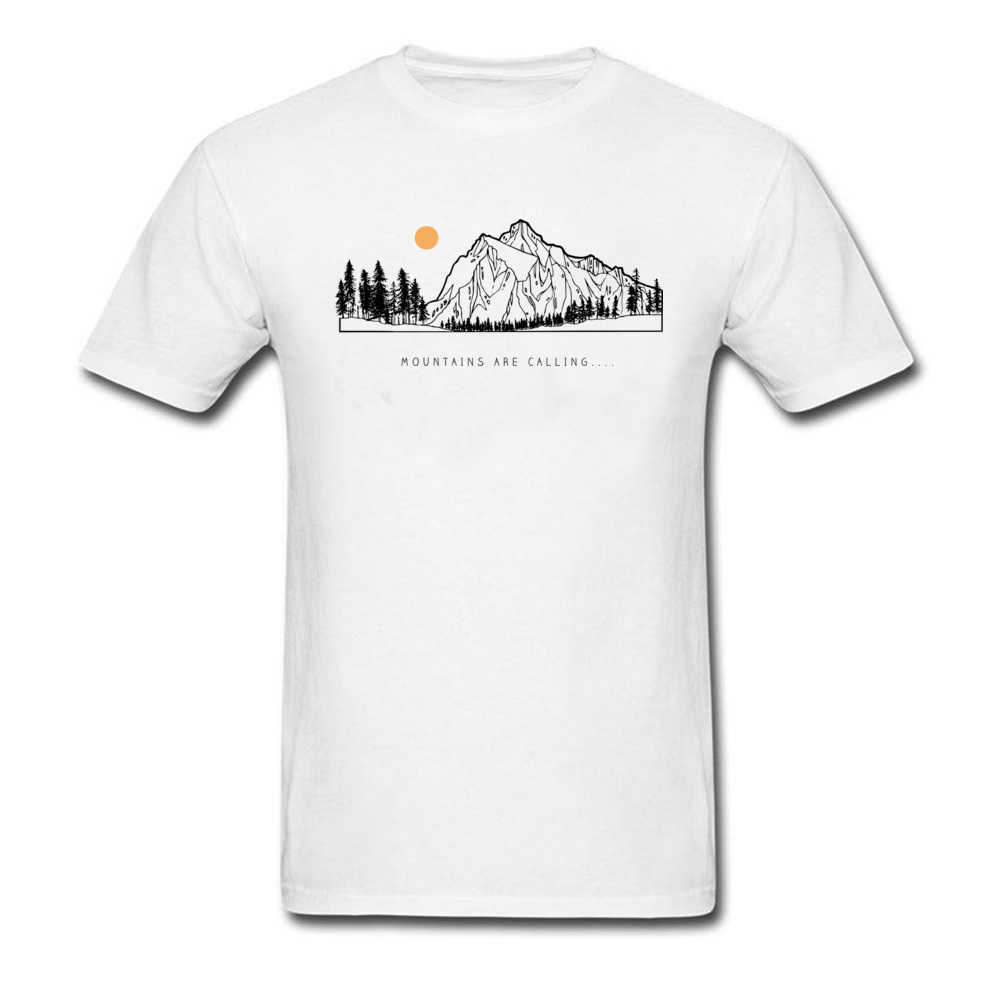 Tops Shirts Mountains are Calling Autumn Unique Short Sleeve Pure Cotton Round Neck Mens T-shirts Tee Shirt 210629