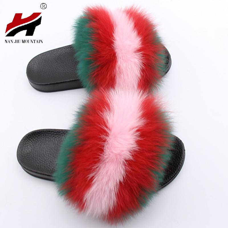 Slippers Real Fur Colorful Sandals And Women's Shoes Summer Home Fashion Non-Slip Leisure Beach Flip, Black
Slippers Real Fur Colorful Sandals And Women's Shoes Summer Home Fashion Non-Slip Leisure Beach Flip, Black
