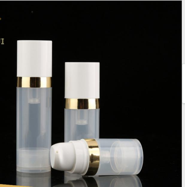 2022 new Empty 10ml Airless Pump Bottles Lotion Clear Airless Bottles for Cosmetic with Silver Gold Line Cosmetic Packaging
2022 new Empty 10ml Airless Pump Bottles Lotion Clear Airless Bottles for Cosmetic with Silver Gold Line Cosmetic Packaging