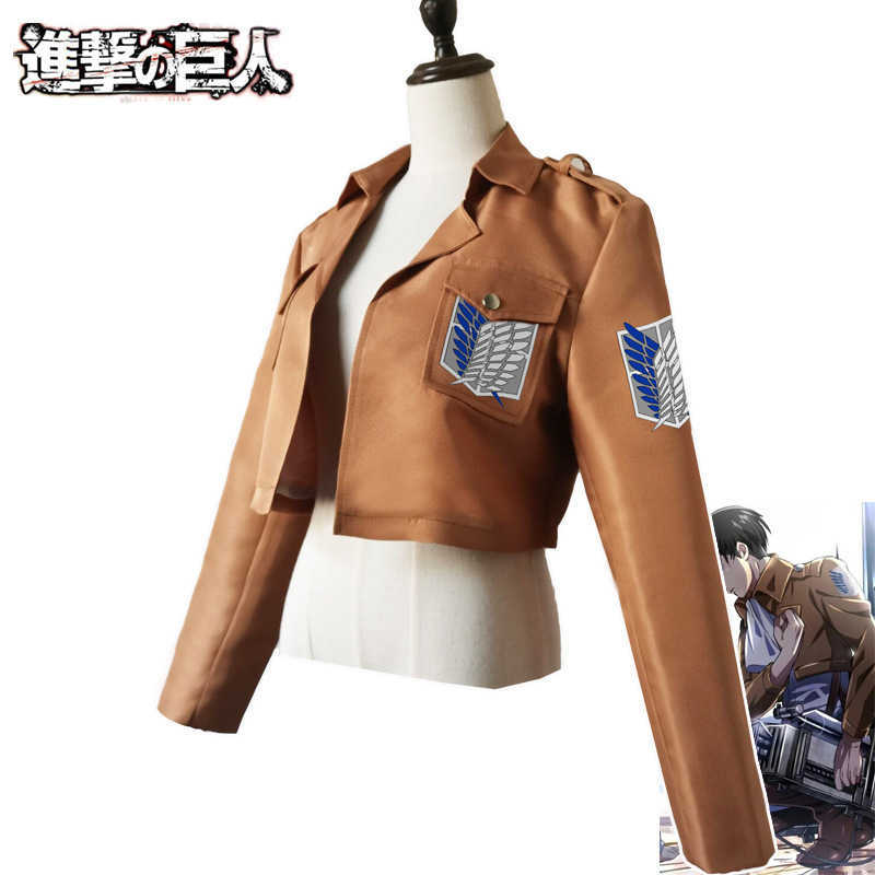 Anime Attack on Titan Cosplay Jacket Levi Ackerman Costume Top Shingeki No Kyojin Hanji Zoe Coat Wings of Liberty Halloween Y0913
