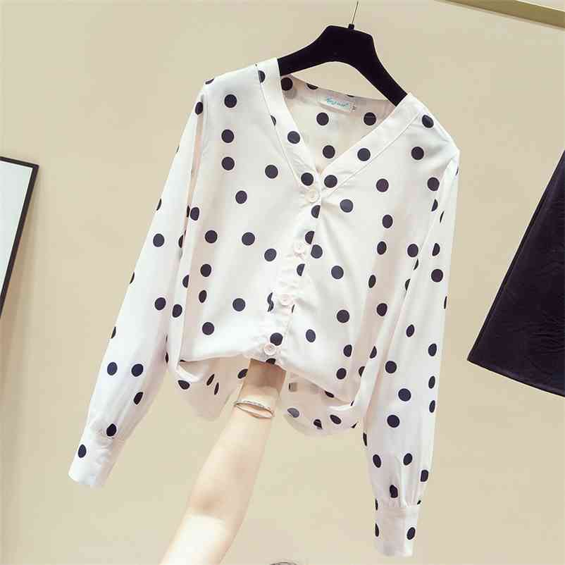 Autumn Women' V Neck Long Sleeves Polka Dot Shirt Ladies All-match Casual Chiffon Shirts Blouse Tops A3696 210519, Beige
Autumn Women' V Neck Long Sleeves Polka Dot Shirt Ladies All-match Casual Chiffon Shirts Blouse Tops A3696 210519, Beige