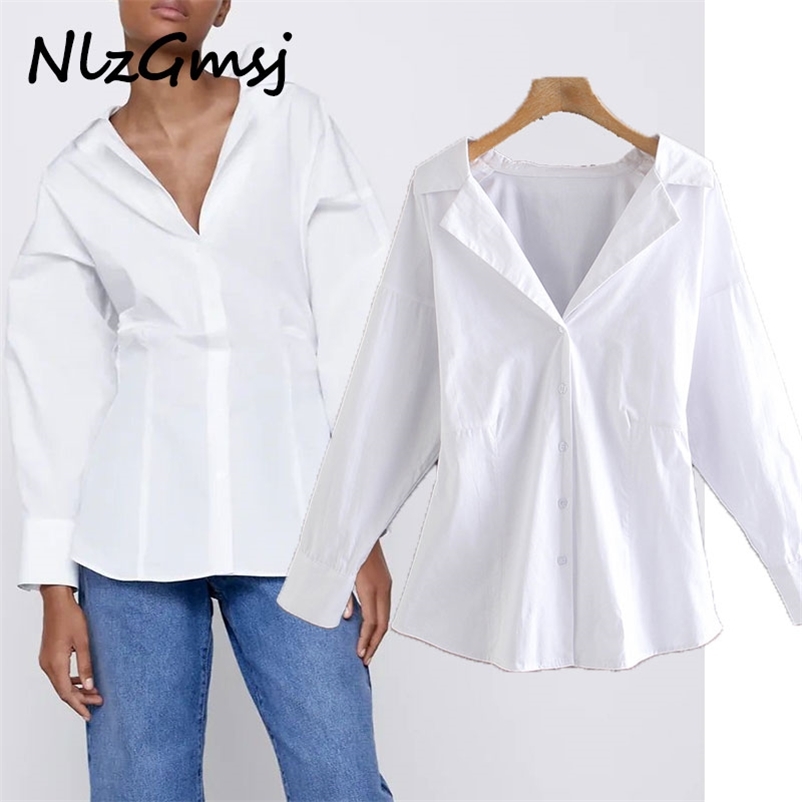 Blouse Women Spring Tops and Blouses White Long Sleeve Casual Solid Shirts Buttons Loose Back Ruched Ladies Shirt Top 210628, As picture
Blouse Women Spring Tops and Blouses White Long Sleeve Casual Solid Shirts Buttons Loose Back Ruched Ladies Shirt Top 210628, As picture