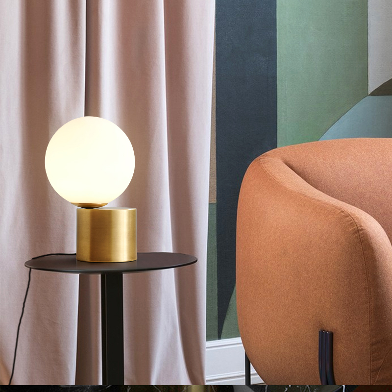 Contemporary Nordic Glass Ball Lamp - Sleek Bedside and Desktop Lighting Solution for Home Decor