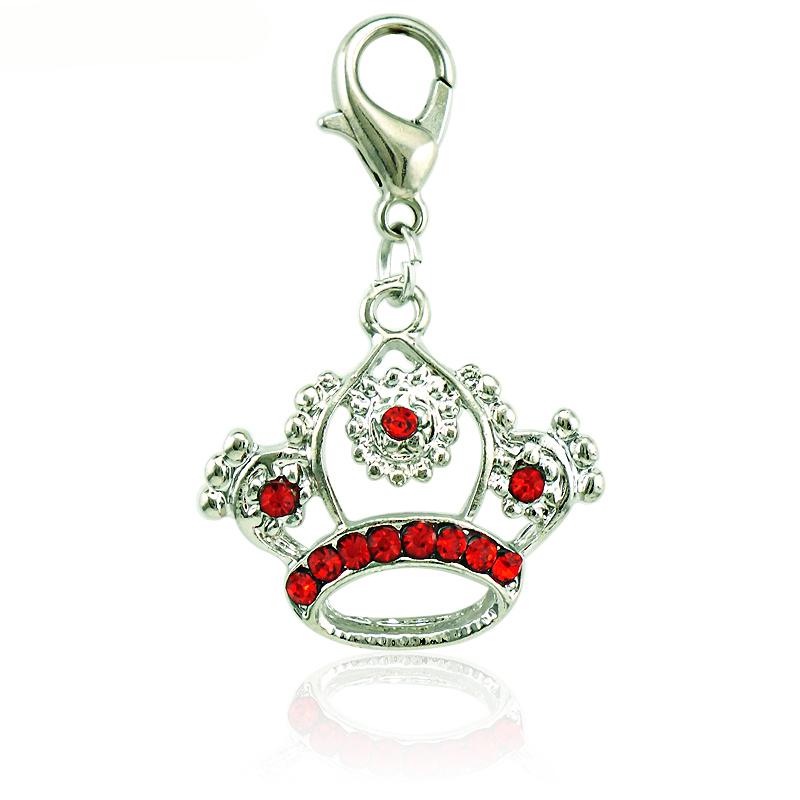 2021 New Fashion Lobster Clasp Charms Dangle Rhinestone Pierced Imperial Crown Pendants DIY Making Jewelry Accessories Wholesale