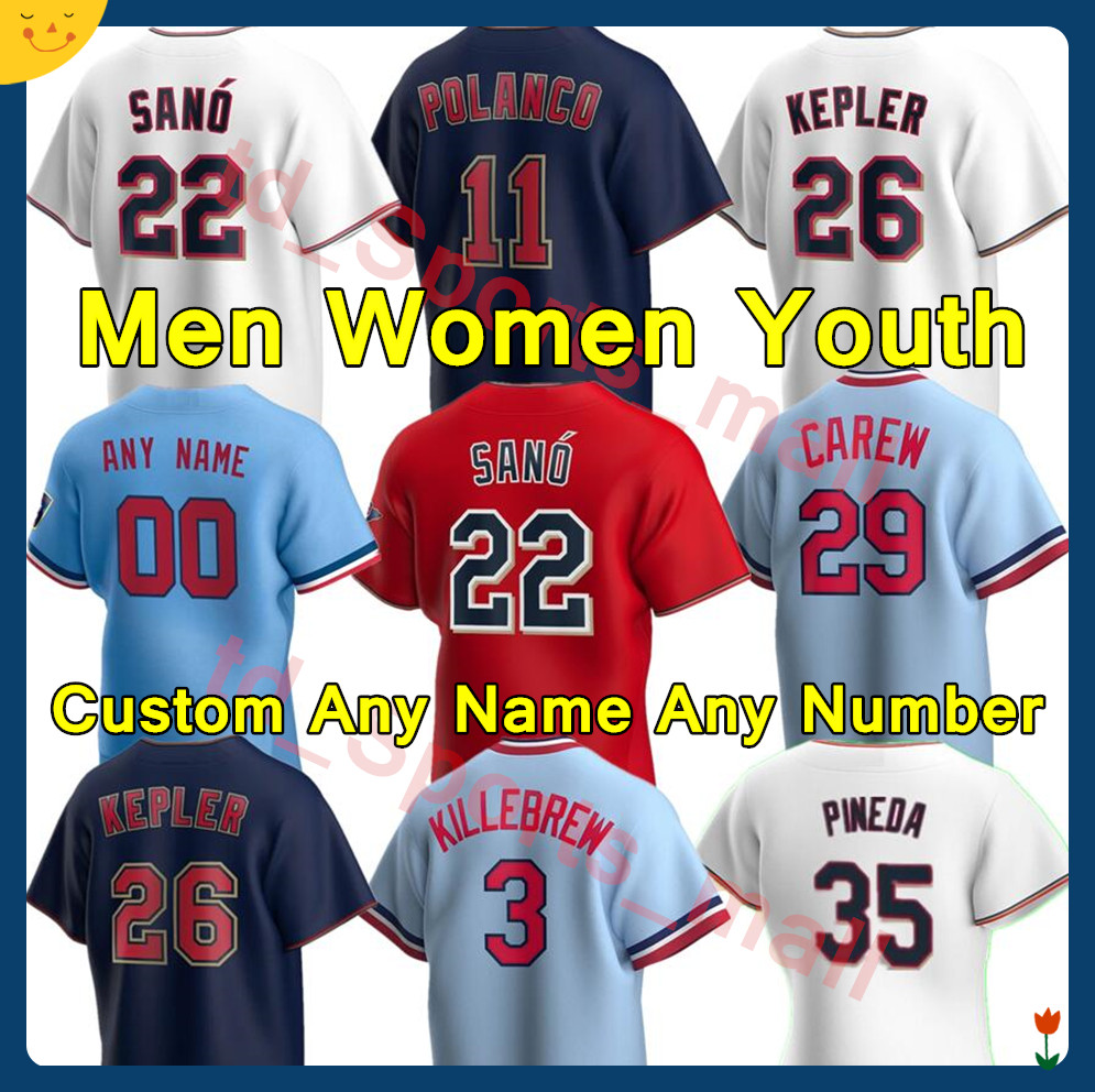Men Women youth 2021 Baseball Jerseys Josh Donaldson Puckett Berrios Astudillo Arraez Polanco Miguel Sano Byron Buxton Max Kepler Cruz Rosario, As shown in illustration
Men Women youth 2021 Baseball Jerseys Josh Donaldson Puckett Berrios Astudillo Arraez Polanco Miguel Sano Byron Buxton Max Kepler Cruz Rosario, As shown in illustration