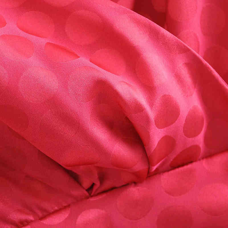 Women Elegant Polka Dot Pleated Satin Dress V Neck Lantern Sleeve Party Mini Ladies Vintage es Vestido Mujer 210515