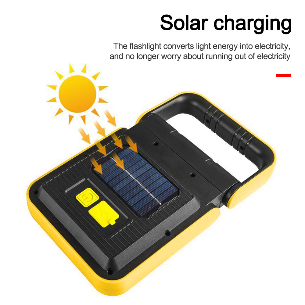 COB Floodlight USB Rechargeable Solar Powered LED Work Light Outdoor Portable Lantern