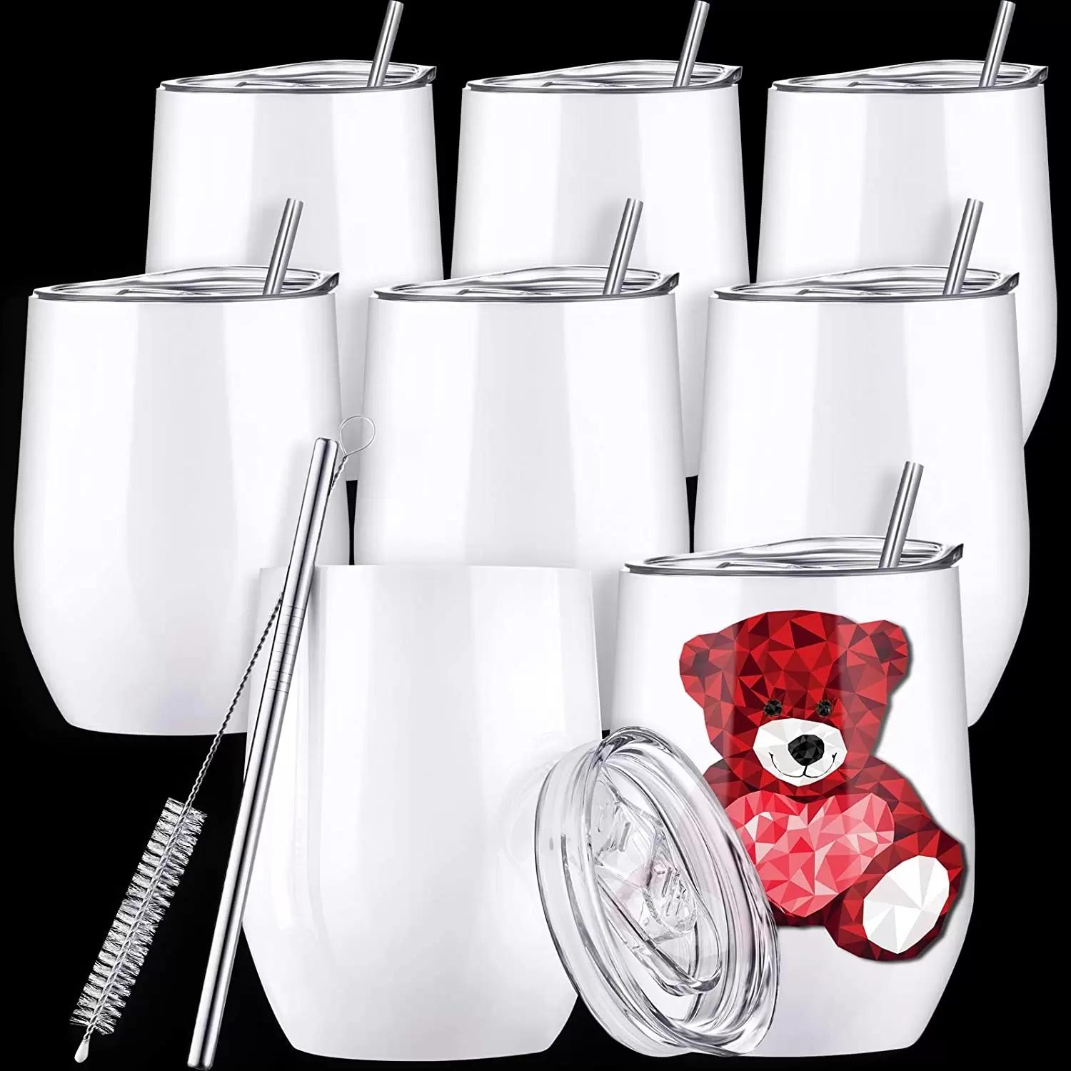 12oz Sublimation Blank Wine Tumbler Cup Heat Transfer Double Wall Insulated Tumblers with Stainless Steel Straw Lid White Mug
12oz Sublimation Blank Wine Tumbler Cup Heat Transfer Double Wall Insulated Tumblers with Stainless Steel Straw Lid White Mug