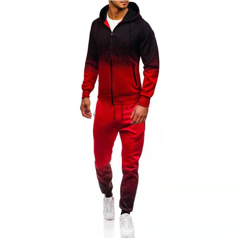 Men's Casual Sports Suit Gradient Stripe Strong Tracksuits