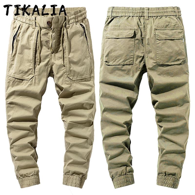 Men's Pants Trousers Cargo Men Summer Pure Cotton Lightweight Thin Casual Work Wear 2021