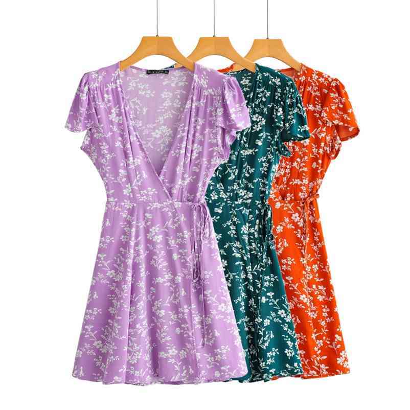 Summer women dress Fashion V-neck short ruffed sleeve mini floral print A-line pleated chiffon 210524, Red
Summer women dress Fashion V-neck short ruffed sleeve mini floral print A-line pleated chiffon 210524, Red