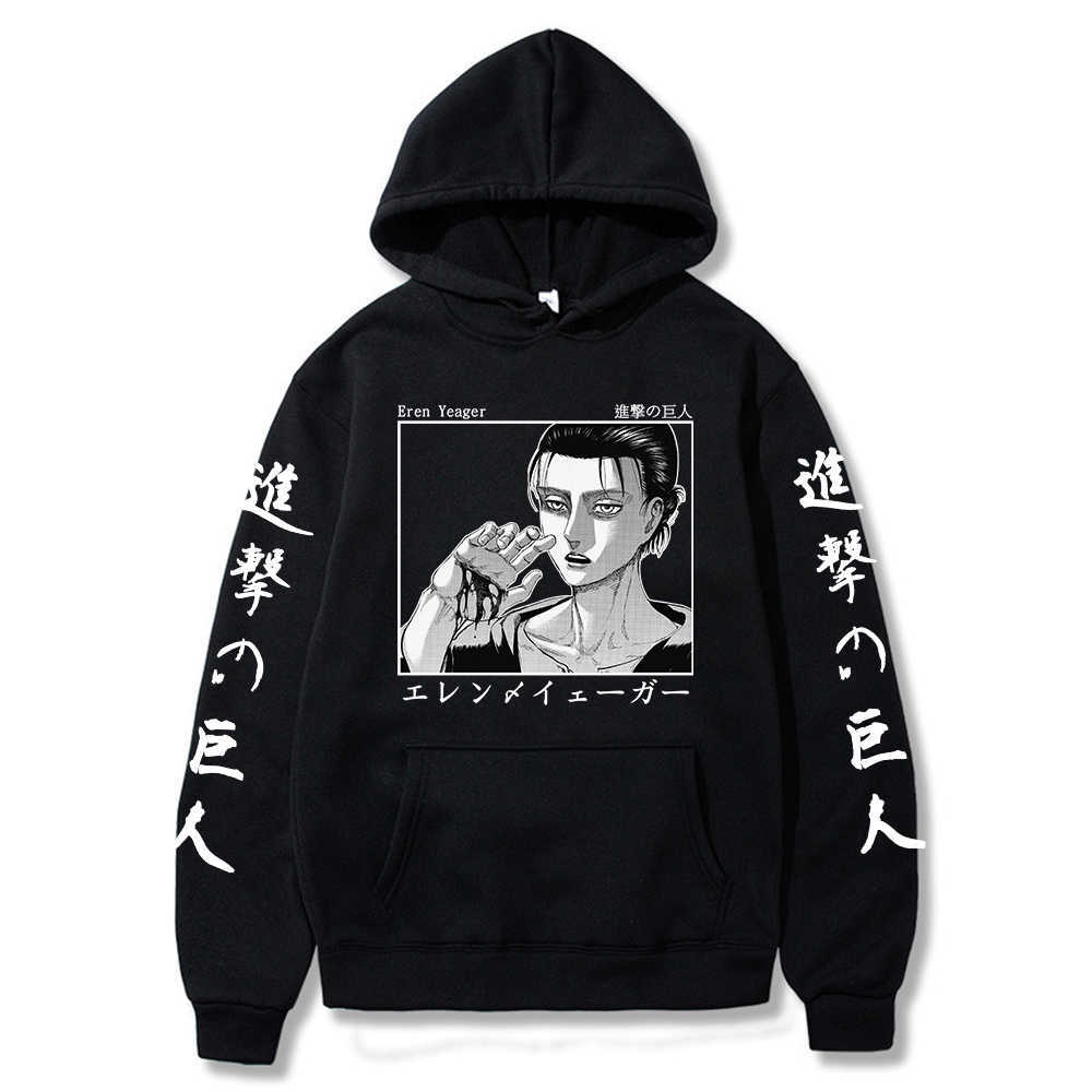 Anime Attack on Titan Hoodie Cosplay Eren Yeager Printed Hoody Sweatsahirt Coat Harajuku Hoodie Clothes Y0927, Black
Anime Attack on Titan Hoodie Cosplay Eren Yeager Printed Hoody Sweatsahirt Coat Harajuku Hoodie Clothes Y0927, Black