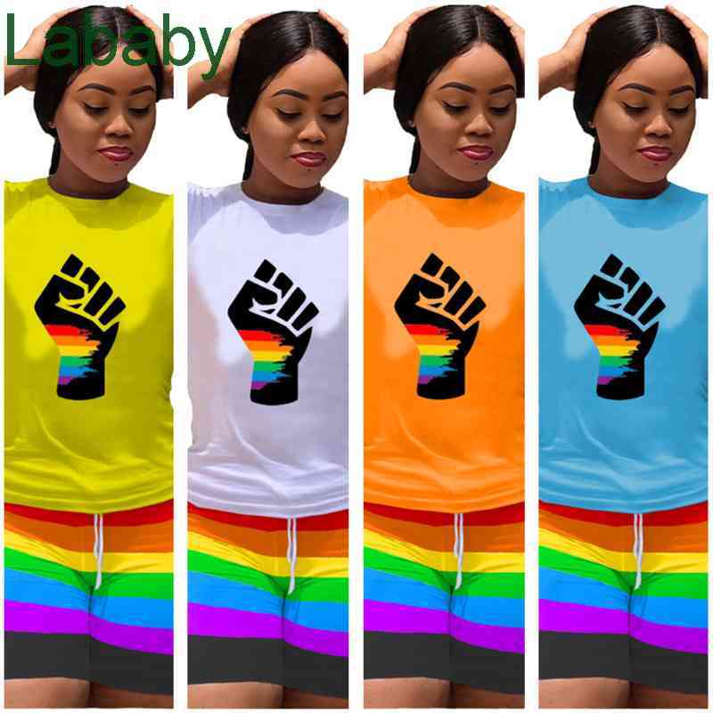 Summer Women Tracksuits Two Piece Set Designer Short Sleeve T-shirt Shorts Printed Yoga Outfits Rainbow Pants Clothes Plus Size Sportwear, Yellow
Summer Women Tracksuits Two Piece Set Designer Short Sleeve T-shirt Shorts Printed Yoga Outfits Rainbow Pants Clothes Plus Size Sportwear, Yellow