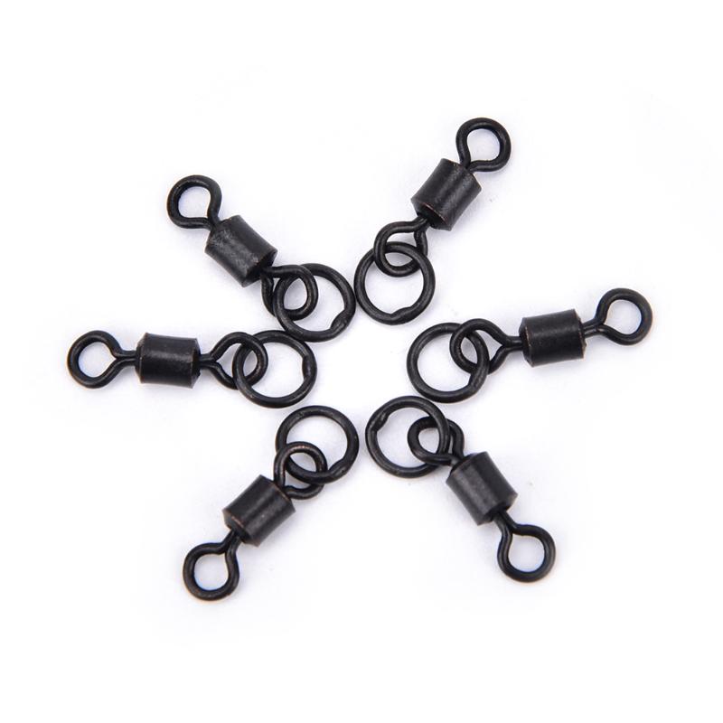 50pcs Black Fishing Rolling Swivels With Ring Carp Rigs Ice Swivel Connector Hooks Tackle Wholesale
50pcs Black Fishing Rolling Swivels With Ring Carp Rigs Ice Swivel Connector Hooks Tackle Wholesale
