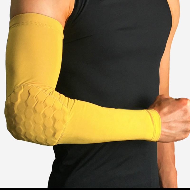 Elbow Knee Pads 1pc Basketball Football Sports Pad Breathable UV Protection Arm Sleeve Shooting Crashproof Honeycomb Guard Sport
