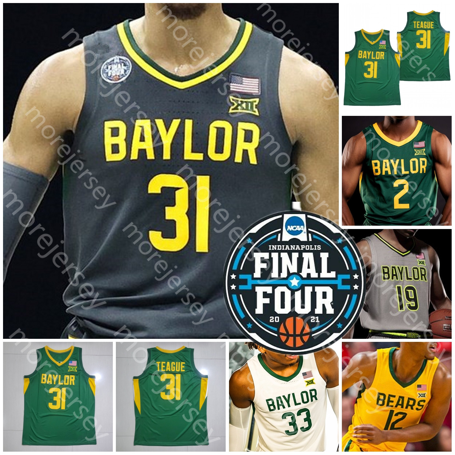2021 Final Four 4 Custom Baylor Basketball Jersey NCAA College Davion Mitchell Dain Dainja LJ Cryer Matthew Mayer Jared Butler Mark Vital Bandoo, Yellow i
2021 Final Four 4 Custom Baylor Basketball Jersey NCAA College Davion Mitchell Dain Dainja LJ Cryer Matthew Mayer Jared Butler Mark Vital Bandoo, Yellow i