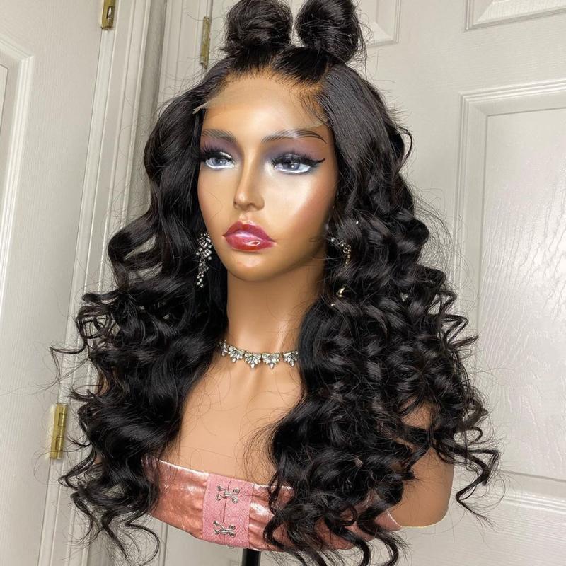 Lace Wigs High Density HD Transparent Loose Wave Curly Wig 13X4 Front Human Hair For Women Remy Brazilian Slove