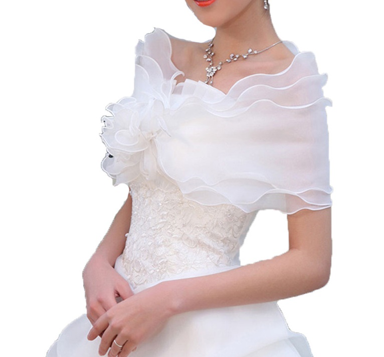 Wraps Fashion Bridal Wraps Organza Wrap Shawl Layer Elegant Evening Wedding Shawl Shrug Jacket Coat