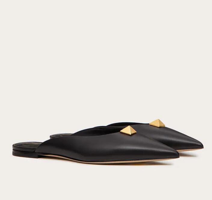Dress Shoes Summer Women Roman Studs Mule Metallic Calfskin Maxi Rock Stud Slide Flats Pointed Toe Slipper Lady Beach Sandalias EU35-43
Dress Shoes Summer Women Roman Studs Mule Metallic Calfskin Maxi Rock Stud Slide Flats Pointed Toe Slipper Lady Beach Sandalias EU35-43