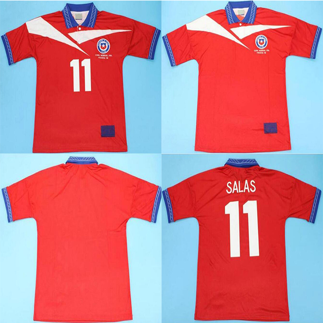 1998 retro Chile soccer jersey 98 home red vintage football shirts classic Uniform #11 SALAS Zamorano Neira Rozental Acuna Sierra
1998 retro Chile soccer jersey 98 home red vintage football shirts classic Uniform #11 SALAS Zamorano Neira Rozental Acuna Sierra