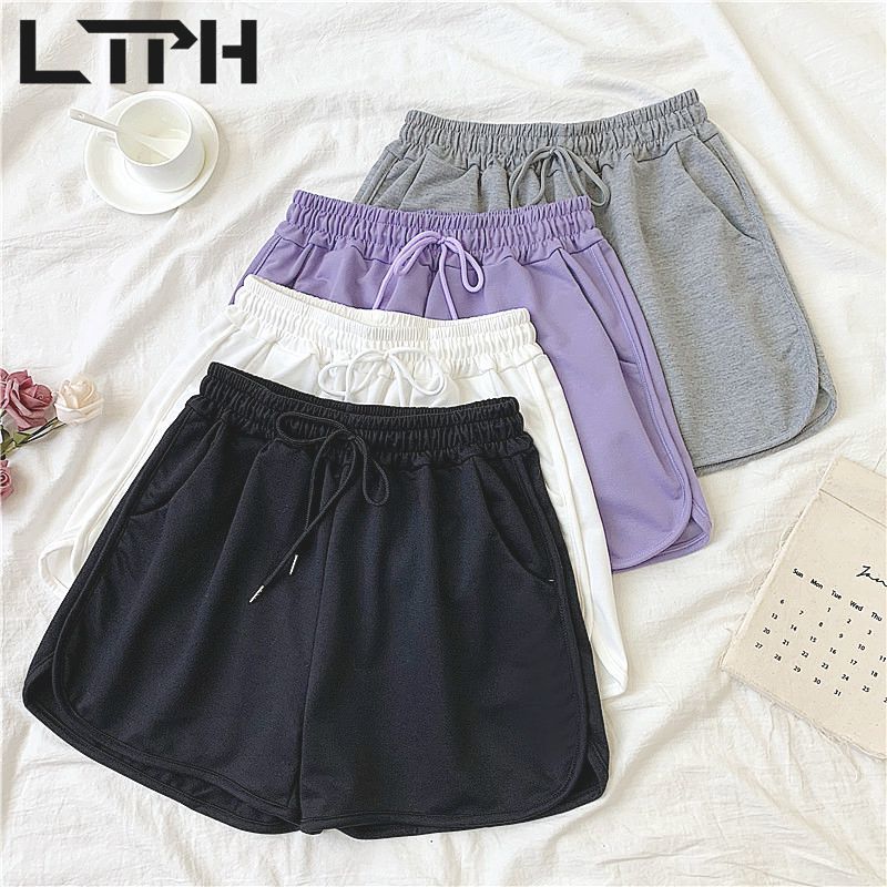 Loose High Waist All-match Plus Size bottoms Thin joggers women drawstring sweatpants gym shorts Summer 210427