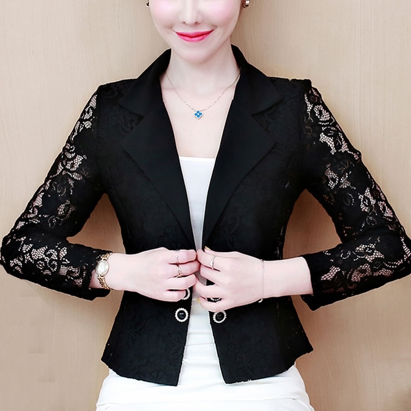 Jacket Women Long Sleeve V-neck Office 3XL 4XL Plus Size Black White Hollow Lace Coat D105 210602
Jacket Women Long Sleeve V-neck Office 3XL 4XL Plus Size Black White Hollow Lace Coat D105 210602
