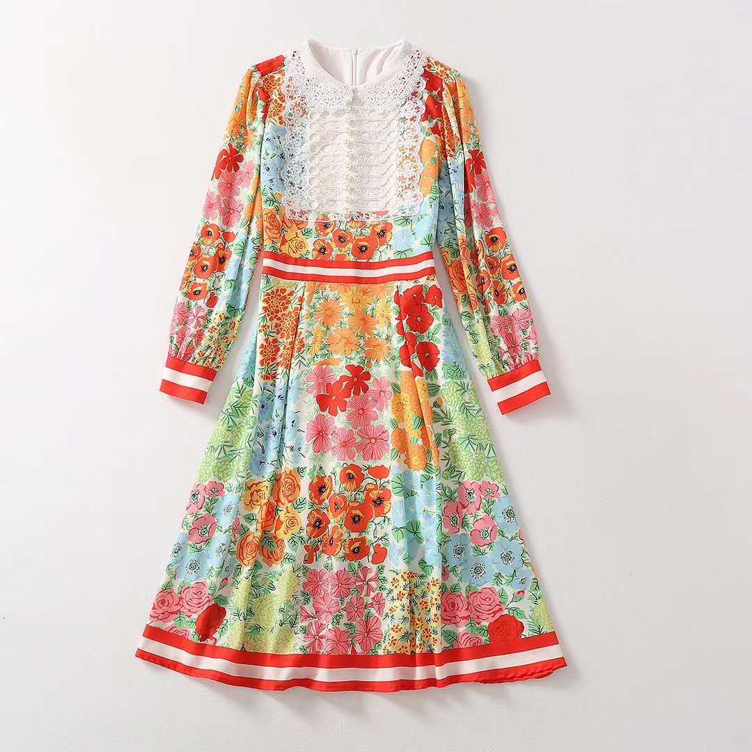 Casual Dresses European and American women' clothing spring Long sleeve lace doll collar Fashion button spliced print dress ZQCP, Multi
Casual Dresses European and American women' clothing spring Long sleeve lace doll collar Fashion button spliced print dress ZQCP, Multi