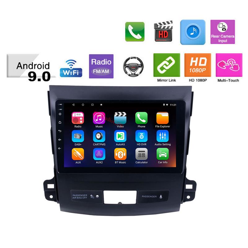 Android 10 Car dvd Radio Player for MITSUBISHI Outlander 2006-2014 Auto Stereo Support Wifi Backup Camera GPS Head Unit 9 Inch