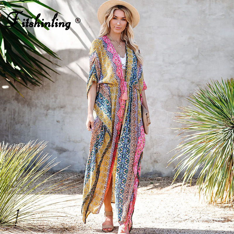 Fitshinling Oversize Beach Kimono Swimwear Split Bohemian Cotton Vintage Print Summer Long Cardigan Hoiday Sexy Bikini Cover Up
Fitshinling Oversize Beach Kimono Swimwear Split Bohemian Cotton Vintage Print Summer Long Cardigan Hoiday Sexy Bikini Cover Up