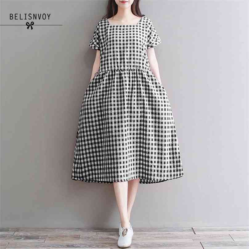 Japanese Mori Girl Summer Women Elegant Dress Black Red Plaid Lace Up Femininos Vestidos Vintage Cotton Linen With Pockets 210520
Japanese Mori Girl Summer Women Elegant Dress Black Red Plaid Lace Up Femininos Vestidos Vintage Cotton Linen With Pockets 210520