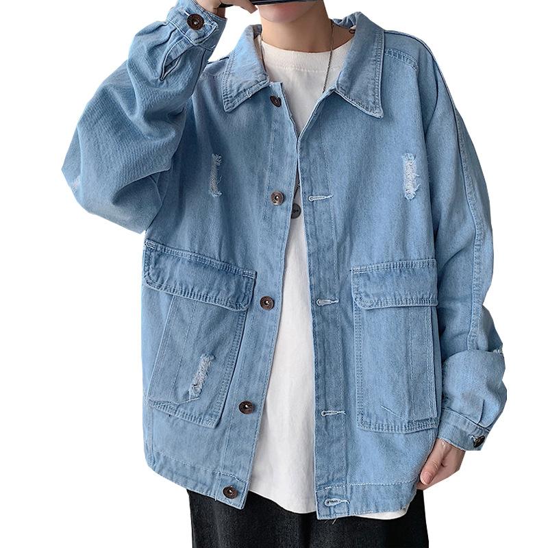 Autumn And Winter 2021 Fashion Teenagers Men's Denim Jacket Korean Wild Simple Youth Wide Tide Brand Hong Kong Style Jackets, Blue
Autumn And Winter 2021 Fashion Teenagers Men's Denim Jacket Korean Wild Simple Youth Wide Tide Brand Hong Kong Style Jackets, Blue