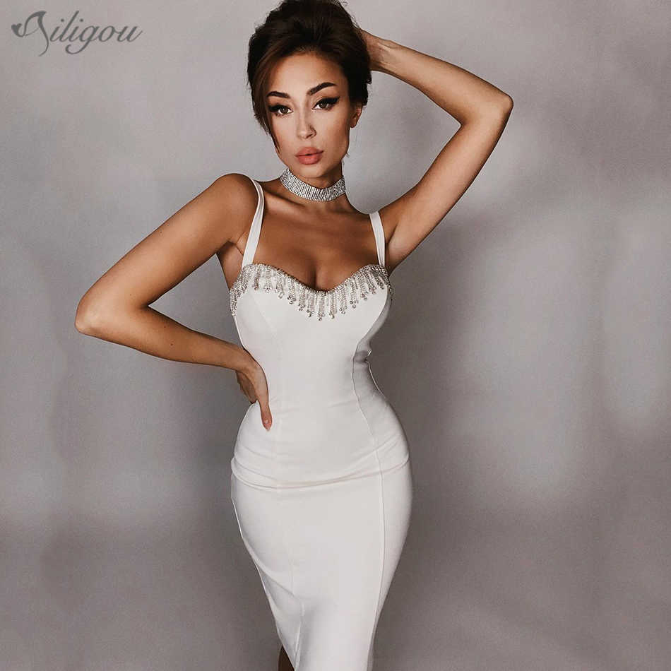 Women's Tassel Deep V Neck Dress Spaghetti Strap Sleeveless Mini Sexy Nightclub Party Bodycon Bandage 210525