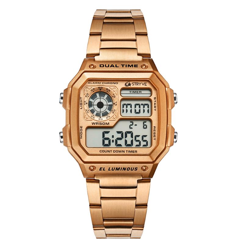 Men Watches Sports Digital Wristwatches Waterproof Stainless Steel Square Fashion Male Chronograph Clock Relojes Hombre, Silver
Men Watches Sports Digital Wristwatches Waterproof Stainless Steel Square Fashion Male Chronograph Clock Relojes Hombre, Silver