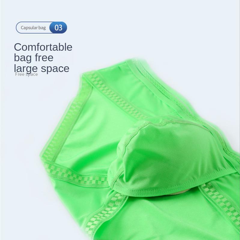 Underpants 3PC Men's Underwear Briefs Ice Silk U Pouch Men Sexy Lingerie Low-Rise Summer Panties 2021 Man Sea Satin
