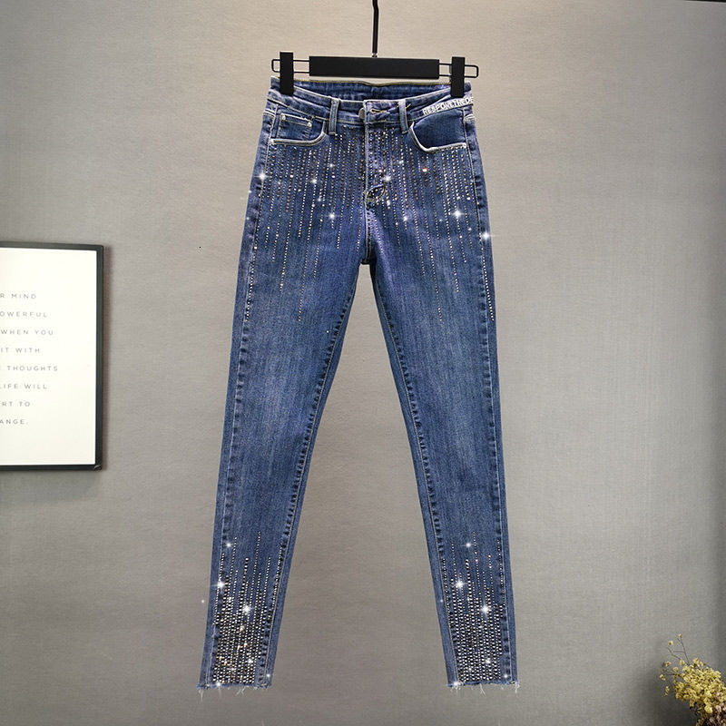 women's jeans fall new slim elastic high waist vertical stripe drilling jean pencil pants fashion womens students denim k3fp, Blue
women's jeans fall new slim elastic high waist vertical stripe drilling jean pencil pants fashion womens students denim k3fp, Blue