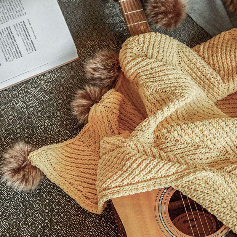 Knitted Super Soft Thread Blanket, Shawl Cover, Small Quilt For Traveling In The Car, Solid Color Is Not Easy To Pilling Blankets