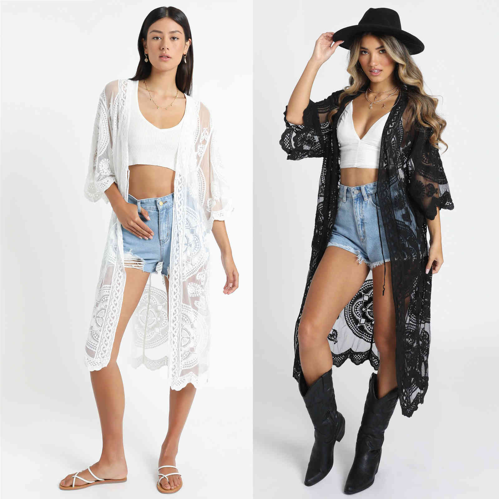 Elegant Cover-ups Sexy Deep Summer Beach Dress Lace Tunic Women Beachwear Swimsuit Cover Up Robe de plage Q1252 210420