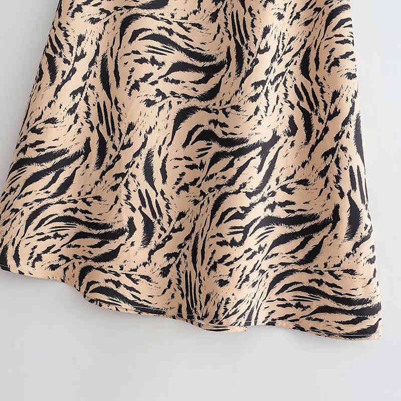 Vintage Women Tiger Print Long Skirts Spring Autumn Fashion Animal Flare Skirt Streetwear faldas mujer moda 210421