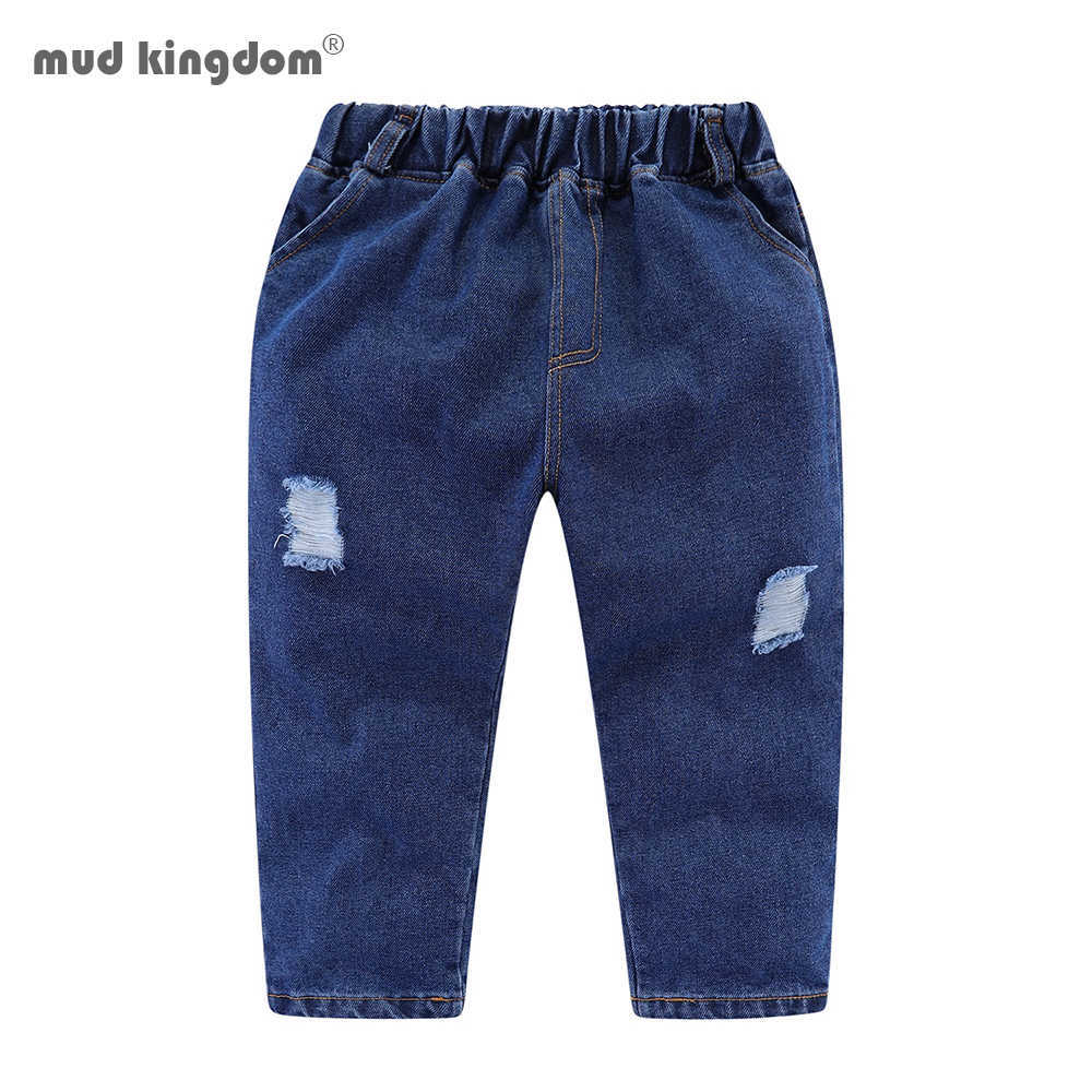 Mudkingdom Boys Jeans Fashion Brief Long-Pants Solid Ripped Elastic Waist Trousers for 210615, Blue 
Mudkingdom Boys Jeans Fashion Brief Long-Pants Solid Ripped Elastic Waist Trousers for 210615, Blue