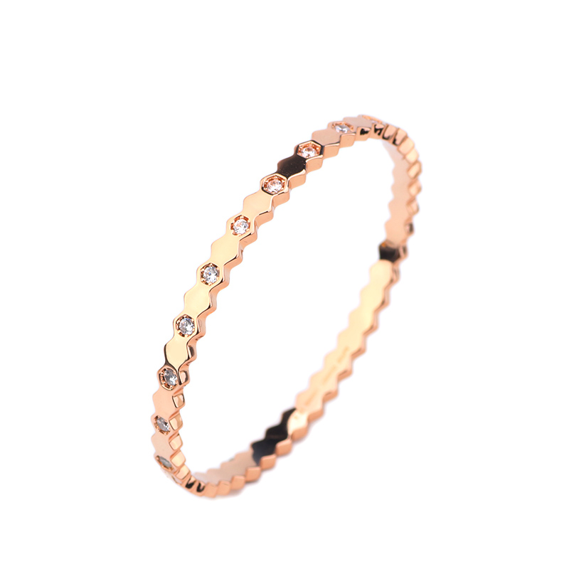 Simplicity 18k Gold Honeycomb love bracelet Fashion Party for Women Fine-Jewelry Wholesale