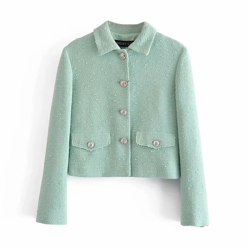 Jacket Women Fashion Single Breasted Cropped Spring Long Sleeve Pockets Female Outerwear 04 210628, As picture
Jacket Women Fashion Single Breasted Cropped Spring Long Sleeve Pockets Female Outerwear 04 210628, As picture