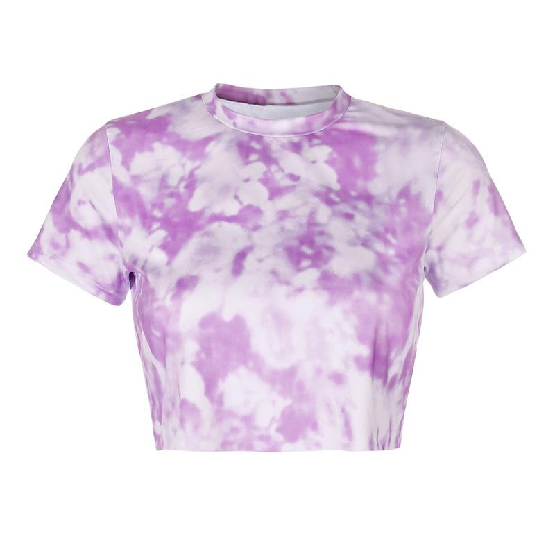 Pink Tie-dyed Casual 2 Piece Set Green O Neck Long Sleeve Loose Hoodie Lace Up Elastic High Waist Purple Print Woman Shorts Women's Tracksui