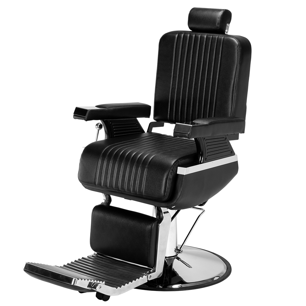 

WACO Men's Hydraulic Recline Barber Chair, Salon Furniture Hair Cutting Styling Shampoo Waxing with footrest Disc for Beauty Shop - Black