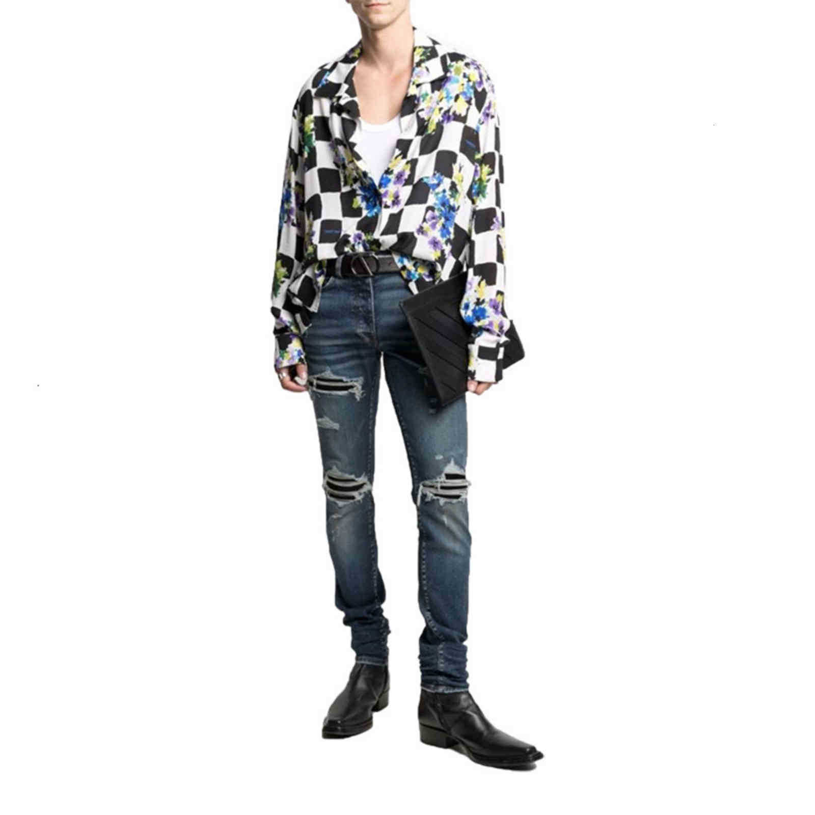 amiry jeans Chao brand 21fw MX2 split leather dark blue worn hole washed stretch men's summer
amiry jeans Chao brand 21fw MX2 split leather dark blue worn hole washed stretch men's summer